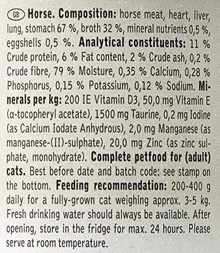 Venandi Animal - Pienso Premium para Gatos - Caballo como monoproteína - Completamente Libre de Cereales - 6 x 200 g