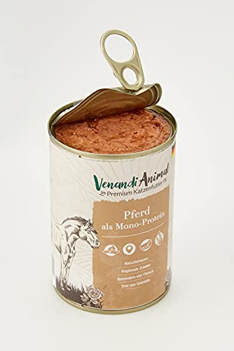 Venandi Animal - Pienso Premium para Gatos - Caballo como monoproteína - Completamente Libre de Cereales - 6 x 400 g
