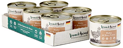 Venandi Animal - Pienso Premium para Gatos - Pollo como monoproteína - Completamente Libre de Cereales - 6 x 200 g