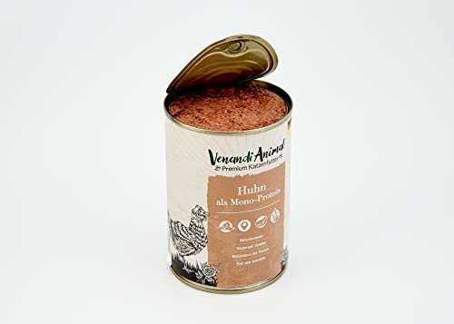 Venandi Animal - Pienso Premium para Gatos - Pollo como monoproteína - Completamente Libre de Cereales - 6 x 400 g