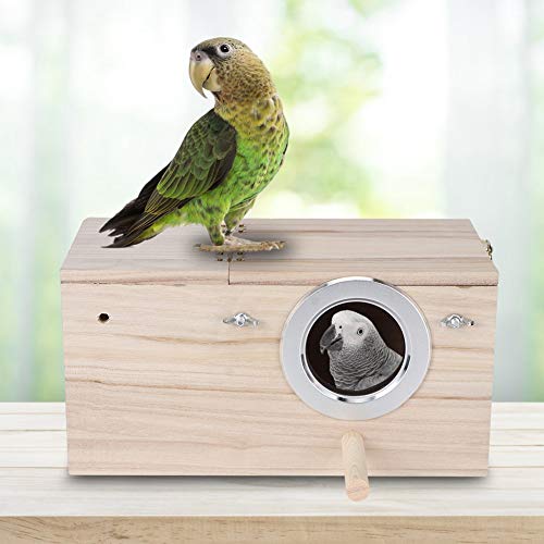 Venta loca Casa de pájaros, resistencia a la humedad y nido de pájaro de madera conveniente y duradero fácil de ver Psittacula Agapornis Budgerigars