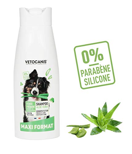 Vetocanis Champú de Aloe Vera para Perro, Uso Frecuente, 0% de Parabeno 0% Silicona con Aloe Vera, Formato: 750 ml