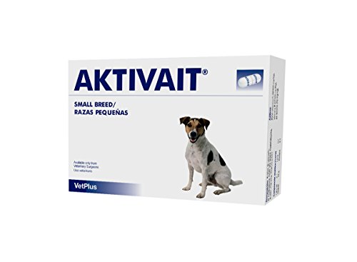 VetPlus Aktivait Blister con 60 Comprimidos de Suplemento contra el Envejecimiento Cerebral de Perros Razas Pequeñas