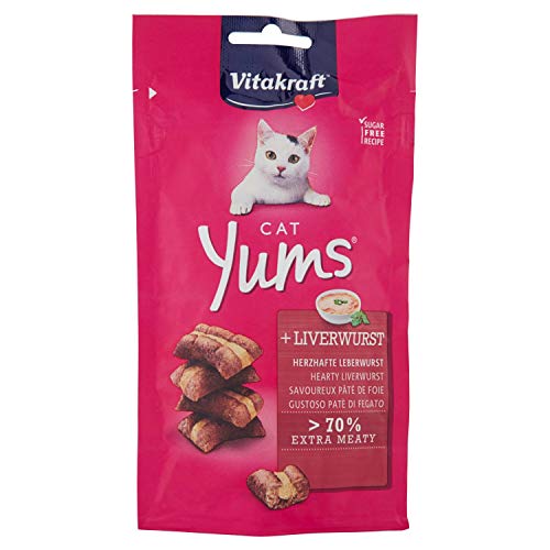 Vitakraft - Cat YUMS, Snack para Gatos bocaditos horneados semihúmedos, Variedad hígado- 40 g