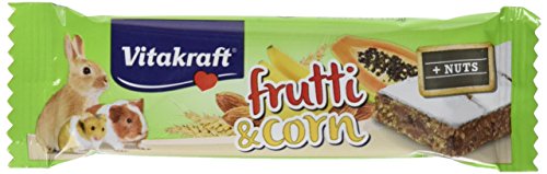 Vitakraft Frutti & Corn - Cortes de Fruta para roedores con Frutas, Cereales y almendras, 30 g