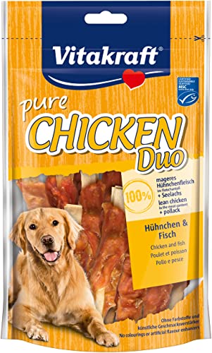 Vitakraft Pure Chicken Duo - Aperitivos para perros, carne de pollo y pescado, 1 unidad