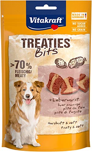 Vitakraft - Treaties Bits, Snacks Horneados para Perros, Variedad Paté - 120 g