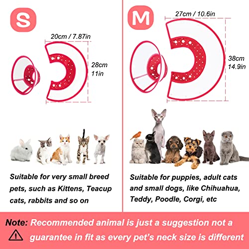 Vivifying Cono para mascotas, collar isabelino ligero ajustable de 6.7-9 pulgadas, para cachorros, perros pequeños y gatos (rojo)