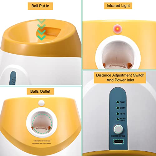 Vogvigo Lanzador automático de bolas, juguete interactivo para perros de juguete, sensor de movimiento, mango, con mini pelotas de tenis (naranja)