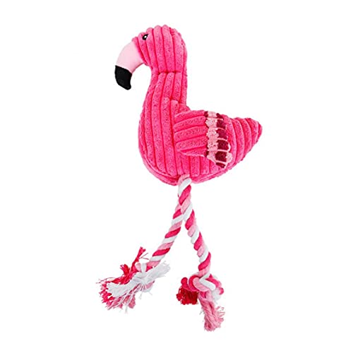 VusiElag Flamingo Peluche Peludo Peludo Peluche Juguete Juguetes de Perro Relleno Rojo Gritando Flamenco Suave para pequeños Perros Grandes Sonido Cachorro Juguete Peluche chirrido flamencos Mascotas