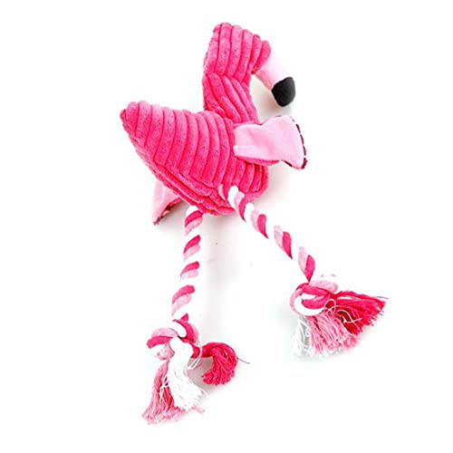 VusiElag Flamingo Peluche Peludo Peludo Peluche Juguete Juguetes de Perro Relleno Rojo Gritando Flamenco Suave para pequeños Perros Grandes Sonido Cachorro Juguete Peluche chirrido flamencos Mascotas
