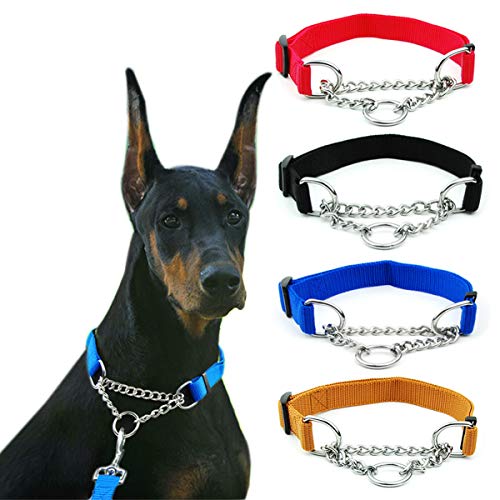 Weeksu Collar de Perro de Nylon para Mascotas Cadena de Deslizamiento Apriete el Collar de Perro Accesorios Formación Collar Ajustable para los Perros pequeños Ejercito Verde, XL