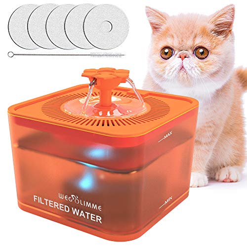 WEGOLIMME Bebedero Gatos | Perro 3L Automático Fuente para Gatos y Perros con 5 Filtros de Carbón Activado, Silencioso Súper, Inteligente LED Dispensador de Agua para Mascotas