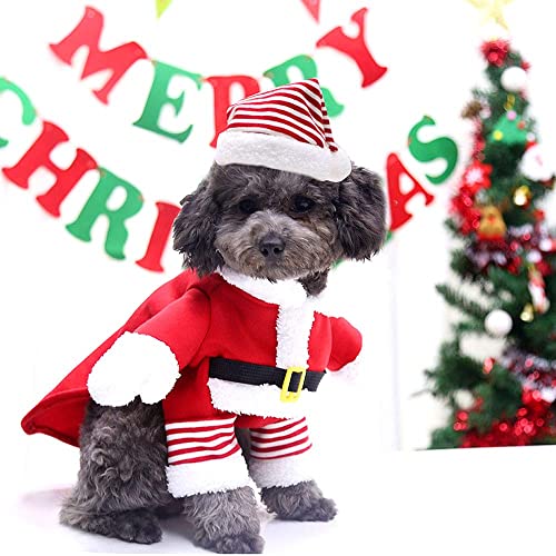 WELLXUNK® Disfraz de Papá Noel de Pet, Disfraz de Navidad para Mascotas, Disfraz de Navidad para Perros Lindo Santa Claus Ropa de Fiesta año Nuevo Divertido Disfraz para Fiestas de Mascotas (XL)
