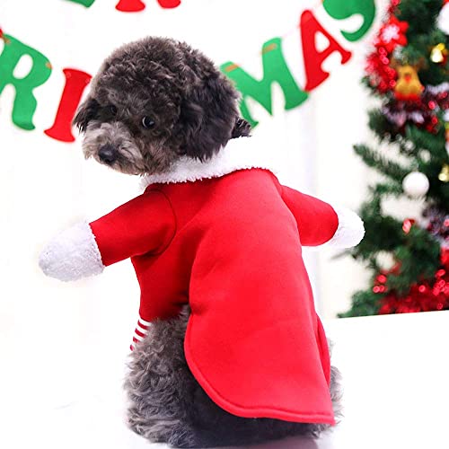 WELLXUNK® Disfraz de Papá Noel de Pet, Disfraz de Navidad para Mascotas, Disfraz de Navidad para Perros Lindo Santa Claus Ropa de Fiesta año Nuevo Divertido Disfraz para Fiestas de Mascotas (L)