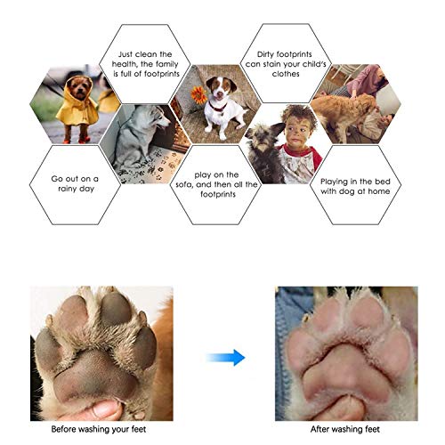WELLXUNK Limpiador Portátil para Patas de Perro,Limpiador Patas Perro Mascota,Taza de Limpieza para Mascotas con Toalla,para Limpiar Patas de Perro Gato (Verde S)