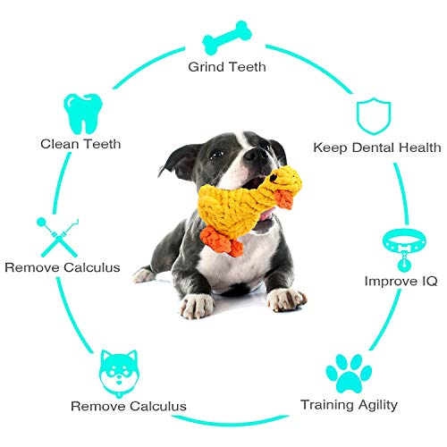 WELLXUNK Puppy Chew Toys, Juguetes para Perros, Limpieza de Dientes con Función de Cuidado Dental para Perro, Juguetes duraderos para Perros Cachorros Perros pequeños, Molar para Mascotas (A)