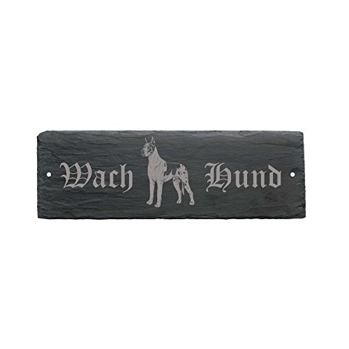 wetterfestes – Rótulo « Wachhund perro Gran Danés » para puerta (perro 22 x 8 cm – Perro Dog Great Dane