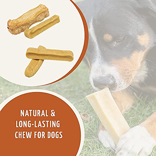 Wildfang®, palo para masticar queso duro, juguetes para perros, huesos para masticar, cuidado dental y entrenamiento para masticar, palo natural para su perro (L - juego de 3)