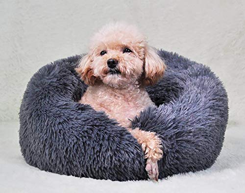 Wiliharui - Cama para perros, tamaño extra grande, lavable, redonda, con forma redonda, cálida, esponjosa, relajante, cama de pelo para perros grandes