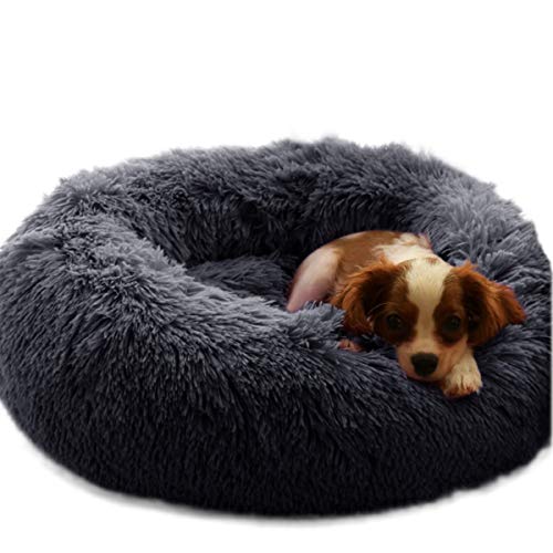 Wiliharui - Cama para perros, tamaño extra grande, lavable, redonda, con forma redonda, cálida, esponjosa, relajante, cama de pelo para perros grandes