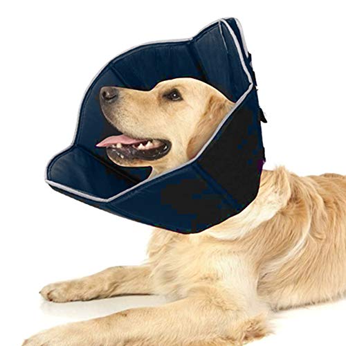 WingFly Collar de Recuperación para Perros Gatos, Cono de Cuello Isabelino Ajustable para Mascotas Recuperación de Cirugía o Heridas (XL)