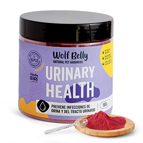 Wolf Belly Suplemento en Polvo para Problemas Urinarios Perros y Gatos | Urinary Health | Previene Piedras del Riñon e Infecciones de Orina | 100% Natural | 180g