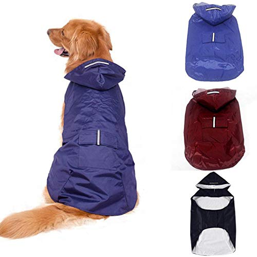 WOOAI Chubasquero para perro, chaqueta reflectante e impermeable para mascotas, tallas grandes, bulldog francés, mascotas, ropa, disfraz para días de lluvia