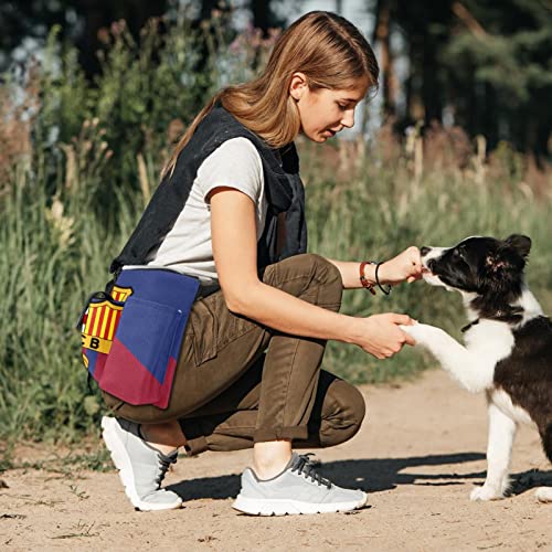 Wowakou Bolsa de entrenamiento para perros, bandera de color Fo Barcelona, bolsa de entrenamiento para mascotas, juguetes de kibble, riñonera para cachorros, caminar, correr, etc