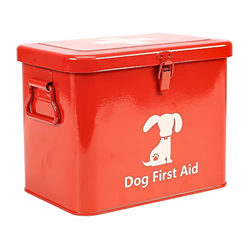 Xbopetda Kit de primeros auxilios, cubo de almacenamiento de primeros auxilios para mascotas, perfecto para el cuidado del hogar y emergencias de viaje al aire libre, pequeño y protable (rojo)