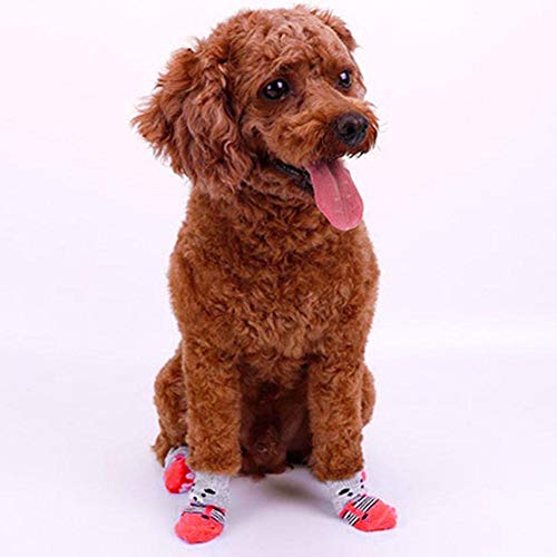 XCSM Calcetines Antideslizantes para Perros pequeños medianos y Grandes para Gatos Protectores para Las Patas protección para Dejar de lamer Antideslizantes Zapatos para Cachorros Gatos Perros Botas