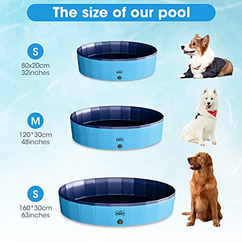 XKISS Baño plegable para mascotas para cachorros, gatos, perros y niños (S, azul)