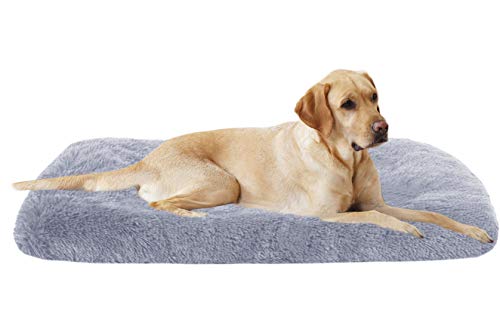 Xpnit Colchón ortopédico de espuma viscoelástica para perro, cojín de felpa antideslizante, extraíble lavable, rectangular, para perros pequeños, medianos y grandes (L-75 x 50 cm)