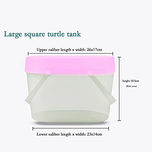 Xu Yuan Jia-Shop Tortuguera Pequeño Tanque de Tortugas Caja de cría de Mascotas Niños Portátil Portátil Medio Plástico Tortuga Tank Tortuguero (Size : Large)
