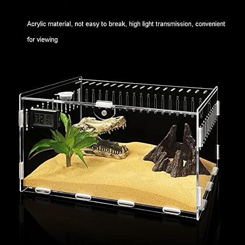 YHSW Caja de cría acrílico,Terrario hábitat Reptiles Transparente,terrario Insectos Transparente para lagartos,Geckos,dragón Barbudo,camaleón,Serpientes,Tortuga