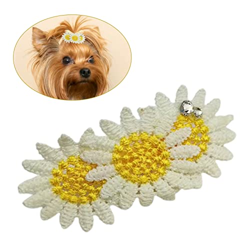 Yirepny Pinzas para el pelo para mascotas – Lindas horquillas en forma de girasol, accesorios para el pelo para perros y gatos, productos de aseo para mascotas con pinzas de cocodrilo, A