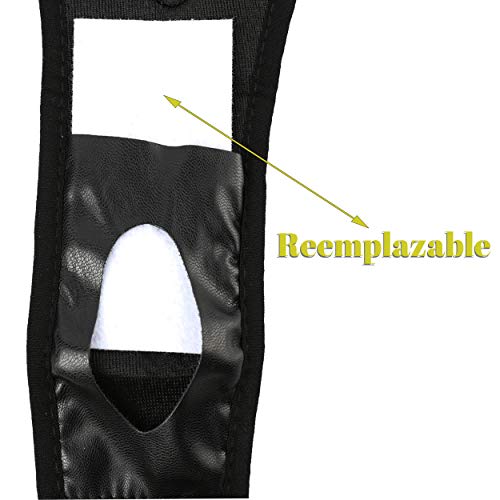Yommy Braquitas higienicas para Perras Pañales Reutilizables para Perras Lavable Negro Talla 3 Cintura 40-49cm