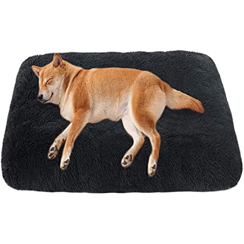 Yoole EU Cama grande para perro de piel sintética calmante cajón colchón extraíble lavable cama mullida sofá cama para perro grande mediano pequeño gato cachorro (110 x 80 x 10 cm, gris oscuro)
