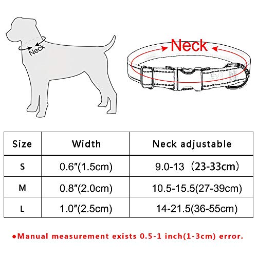 YUEHAN Collar De Perro Collar De Perro Grabado Gratis Nombre Personalizado Nylon Perros Pequeños Medianos Grandes Cachorro