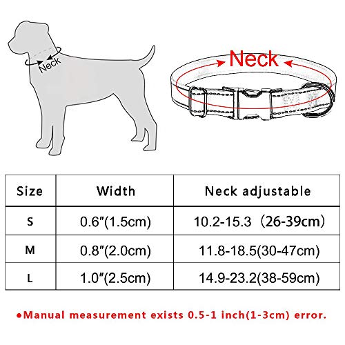 YUEHAN Collar De Perro Collar De Perro Personalizado Collar De Poliéster para Cachorro con Nombre Pequeño Mediano Grabado Gratis