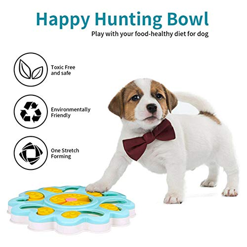 YUIP Pet Bowl Feeder Toys, Pet Dog Training Games Feeder, Puzzle Perro alimentador de Juguete, Juguete del Perro Alimentador Lenta Tratar (Azul)