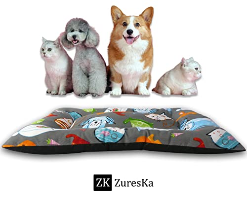 ZK ZuresKa Cama Perro Pequeño o Gato - Cojín, Alfombra, Colchón o Colchoneta de Mascota para Suelo, Lavable y Tamaño S, 54x38 cm