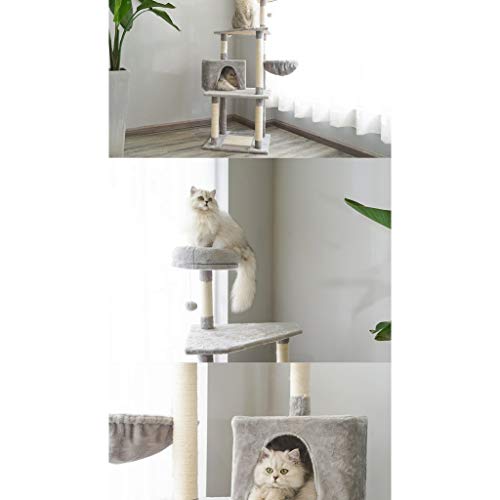 Zlw-shop Árbol Gato Mascota Árbol de Scratch Mensaje Escalada Torre Juego Columpio del Gato del Gato Marco de la jerarquía del árbol del Gato Gato Deluxe una Temporada Universal Gato trepador