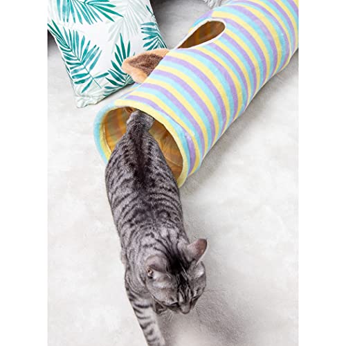 ZOYLINK Tubo de túnel de gato plegable: suave plegable arruga portátil ligero juguete interactivo con bola plegable persiguiendo ligero hogar portátil
