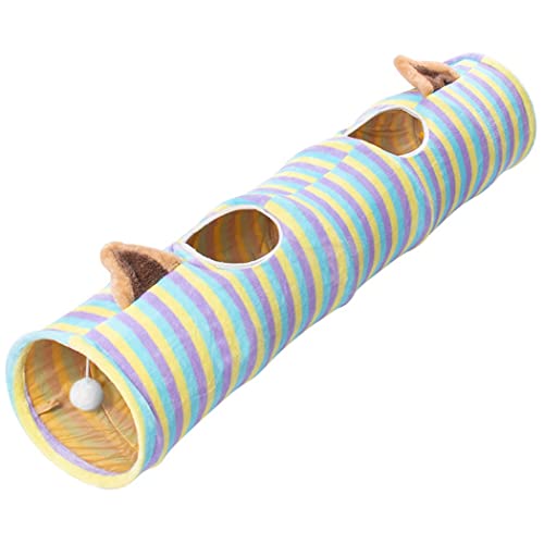 ZOYLINK Tubo de túnel de gato plegable: suave plegable arruga portátil ligero juguete interactivo con bola plegable persiguiendo ligero hogar portátil
