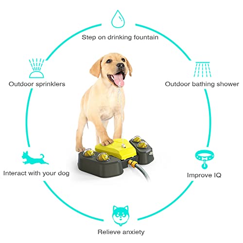 ZXYLYL Fuente de la Mascota, Fuente de baños para Perros Pedal de pie Dispensador automático de Agua para lotes pequeños Perros al Aire Libre,Azul