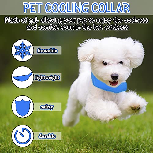 1 Pieza Collar Refrigerante, Collar Enfriamiento Perro, Bandana Refrescante para Perros/Gatos, Mantiene a Las Mascotas Frescas, Ajustable, Azul - S