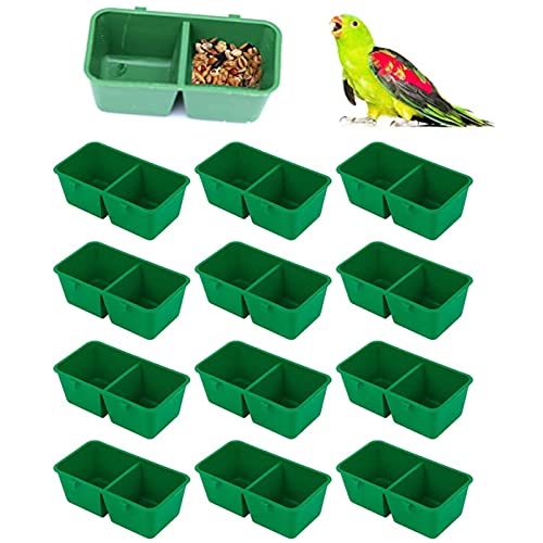 12 Piezas Comederos Tazas Plásticos para Pájaros, Cuenco de Agua para Pájaros, Tazas Alimentación Comida Plásticos para Pájaros, Adecuado para Aves y Aves de Corral, Palomas, Loros, Canarios, Pollos