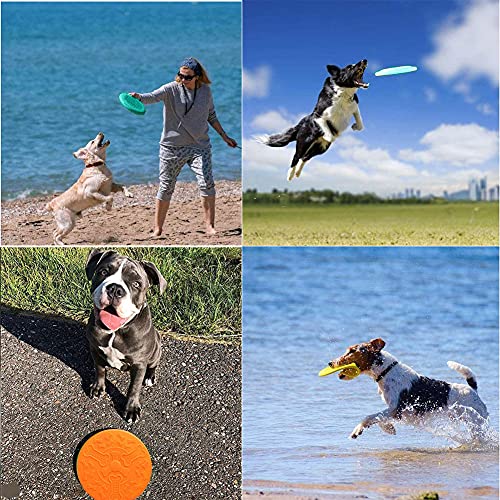 2 Frisbee de Perro,Perros Interactivos Frisbee,Frisbee de Goma,Juguete Frisbee para Perros,Se Puede Utilizar en el Agua y la Tierra (2)