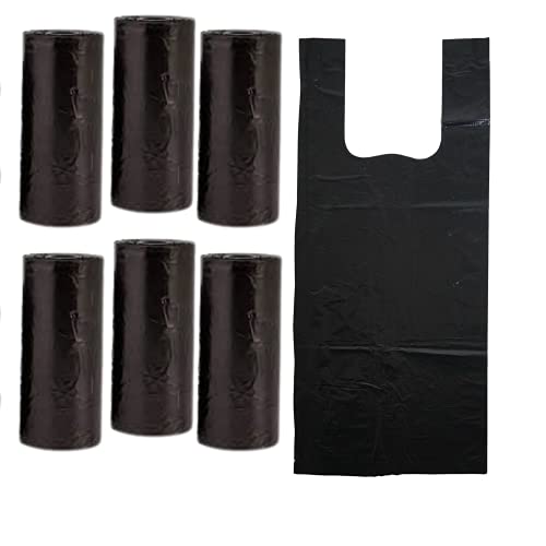 270 bolsas de caca de perro degradables negras en rollo, tamaño de bolsillo, bolsas de caca de perro estándar para perros, bolsas de perrito, rollos de tamaño de bolsillo (270)